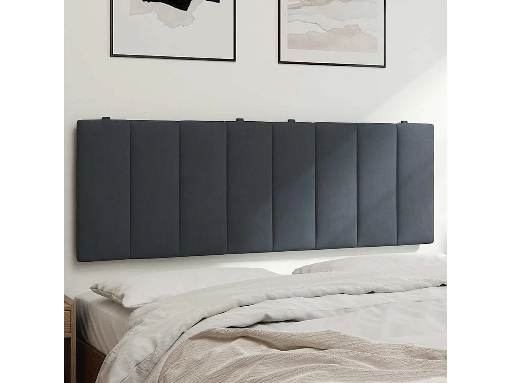 Cuscino Testiera Hanko Grigio Scuro 120 cm in Velluto