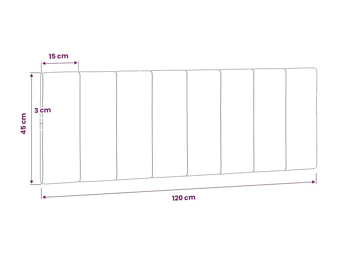 Cuscino Testiera Hanko Grigio Scuro 120 cm in Velluto