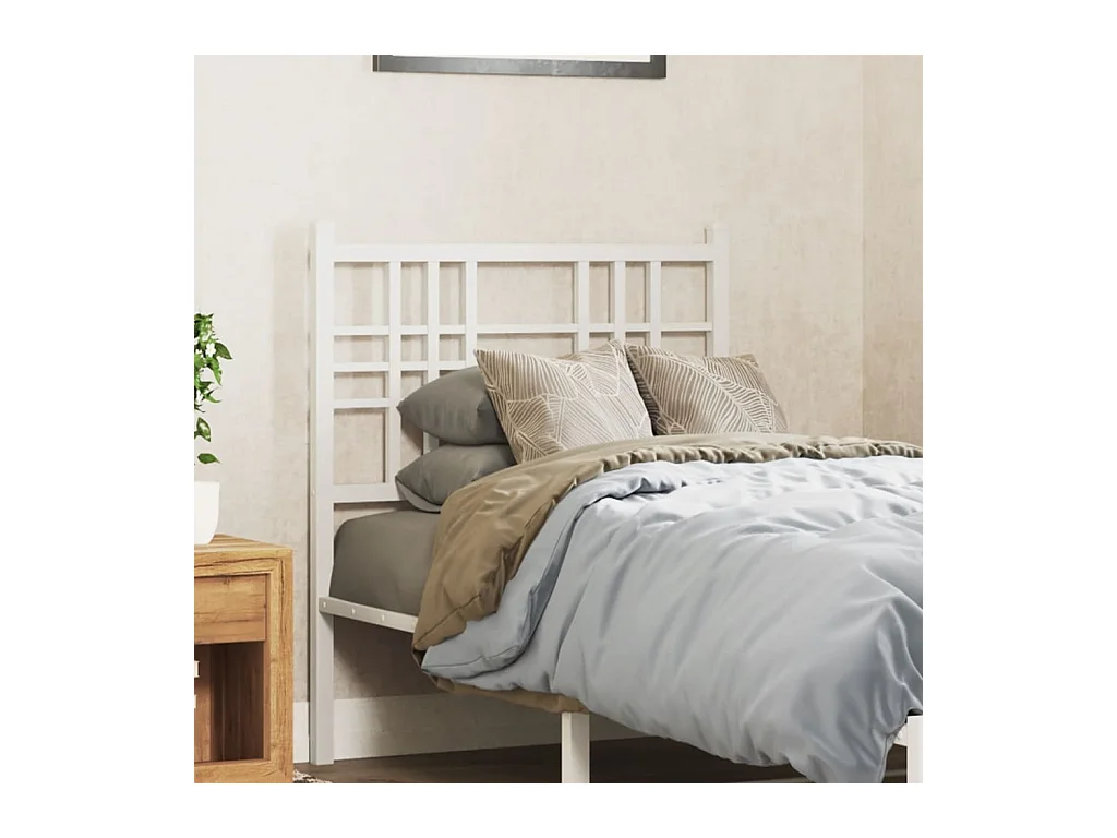 Tête de lit métal blanc 80 cm
