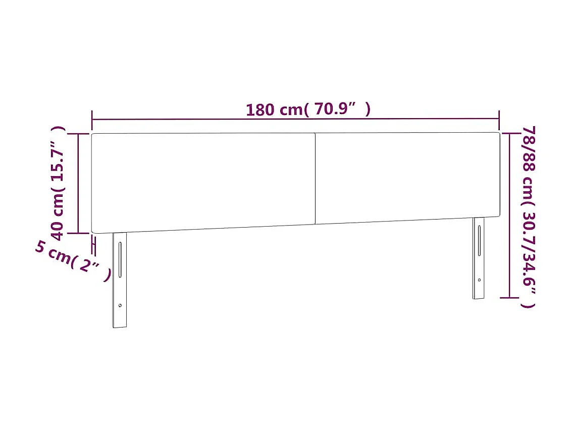 Cabeceros 2 unidades de terciopelo verde oscuro 90x5x78/88 cm