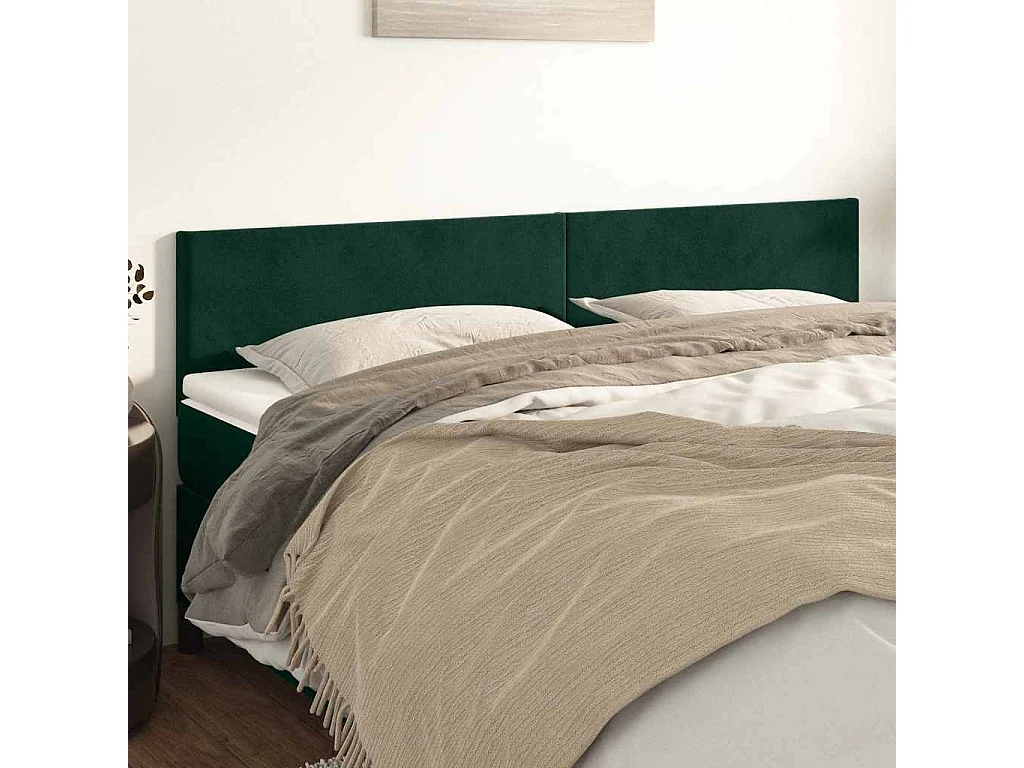Têtes de lit Vert foncé 180x5x78/88 cm Velours