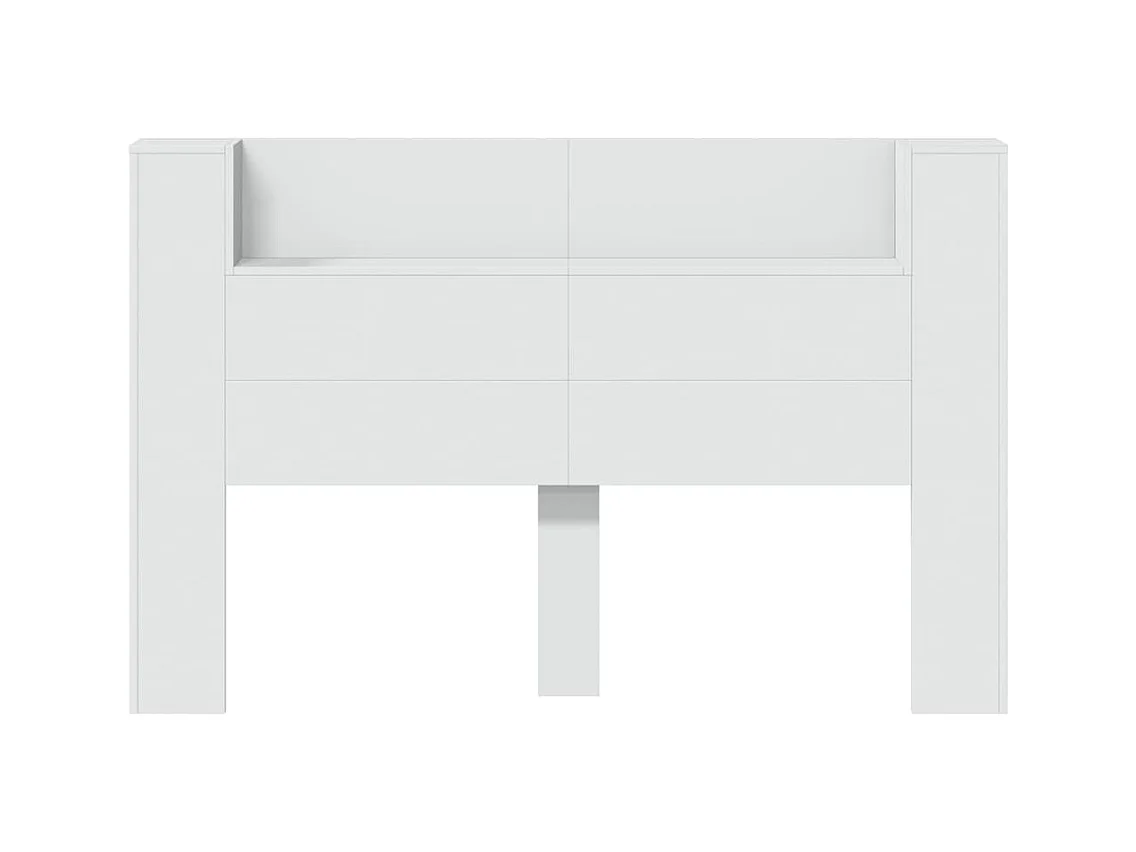 LED-Kopfteil mit Ablagen Weiß 160x16,5x103,5 cm