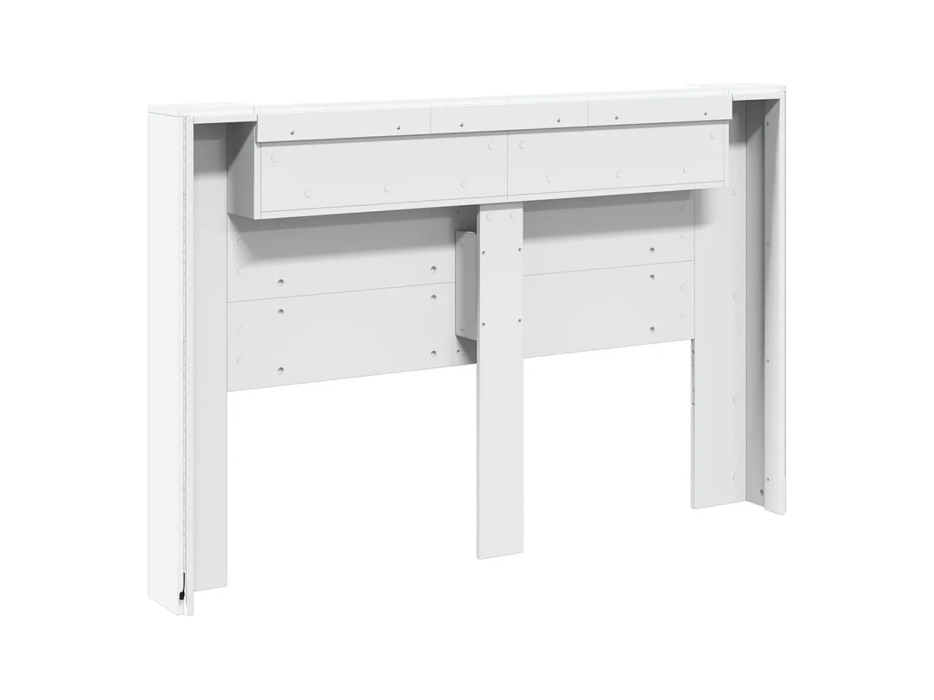 LED-Kopfteil mit Ablagen Weiß 160x16,5x103,5 cm