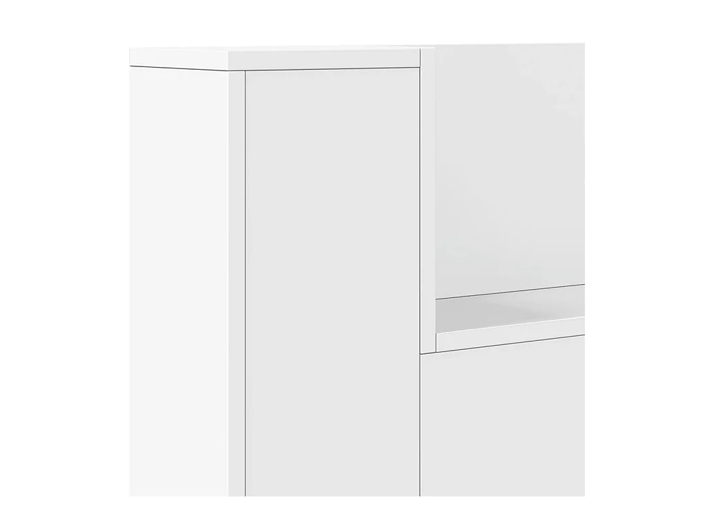 LED-Kopfteil mit Ablagen Weiß 160x16,5x103,5 cm