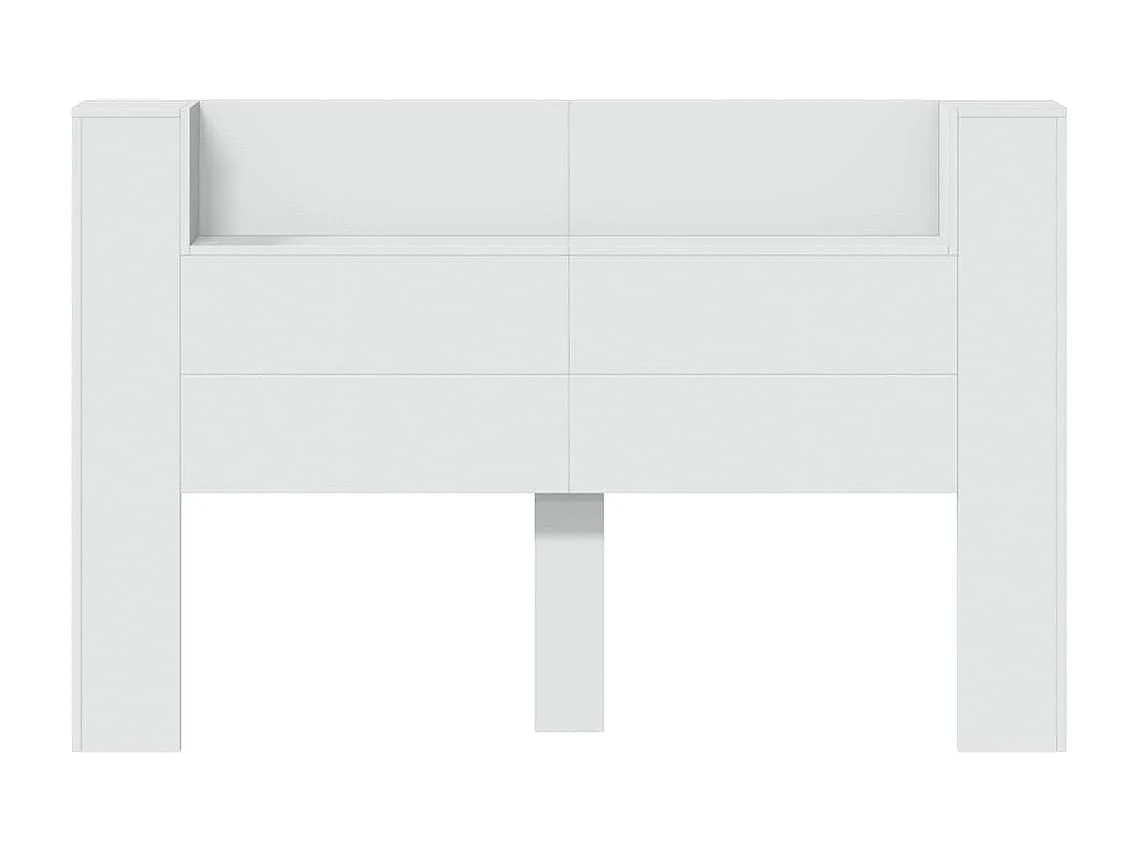 LED-Kopfteil mit Ablagen Weiß 160x16,5x103,5 cm