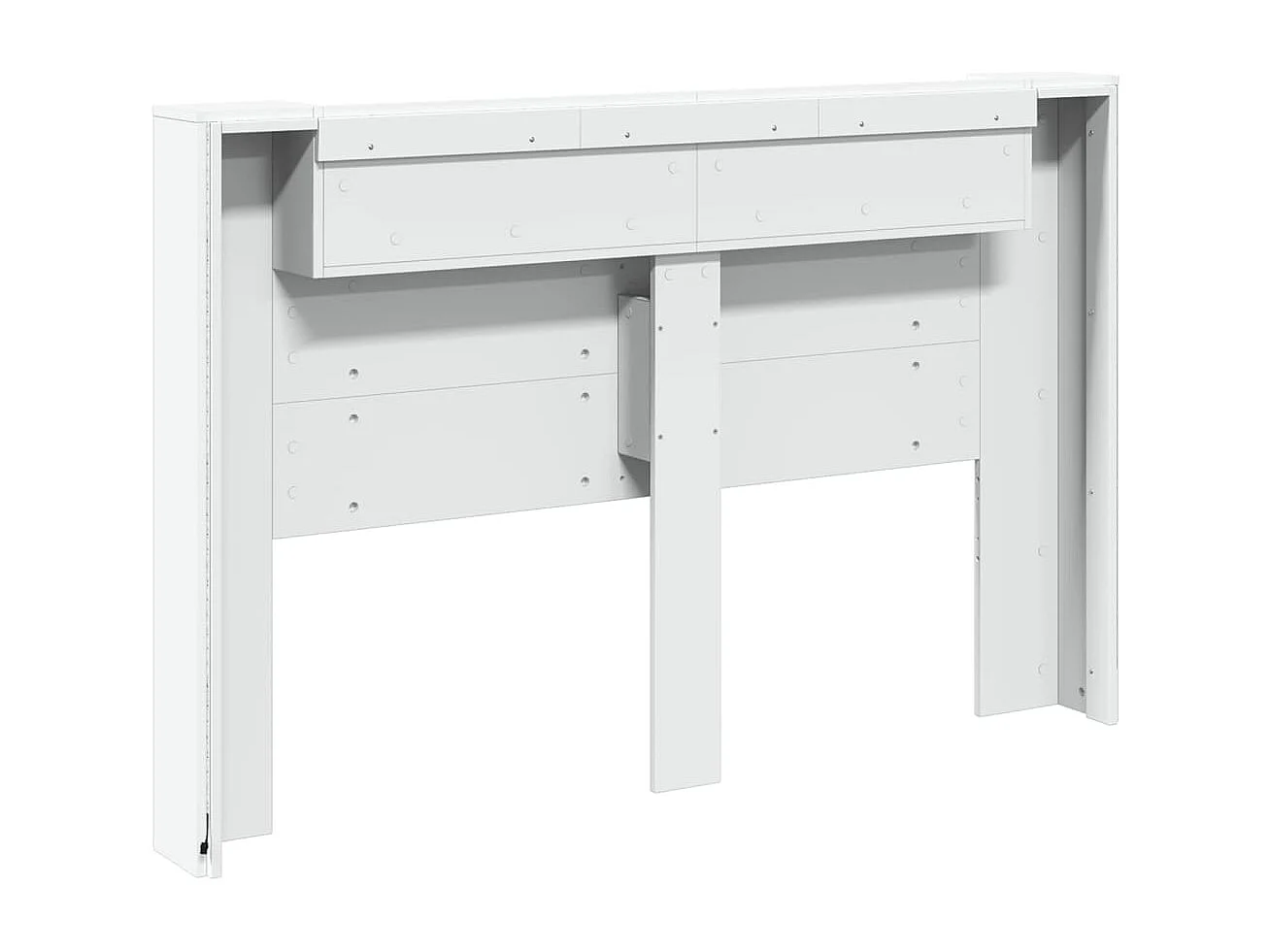 LED-Kopfteil mit Ablagen Weiß 160x16,5x103,5 cm