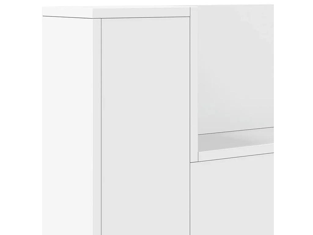 LED-Kopfteil mit Ablagen Weiß 160x16,5x103,5 cm