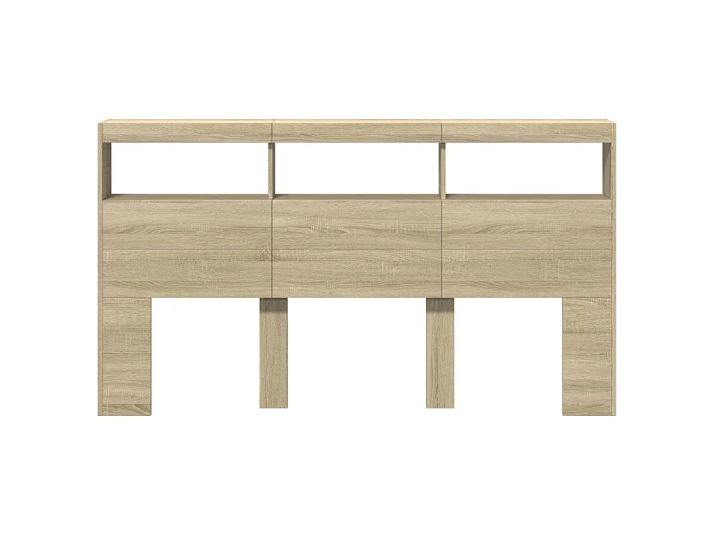 LED-Kopfteil mit Ablagen Sonoma-Eiche 180x17x102 cm