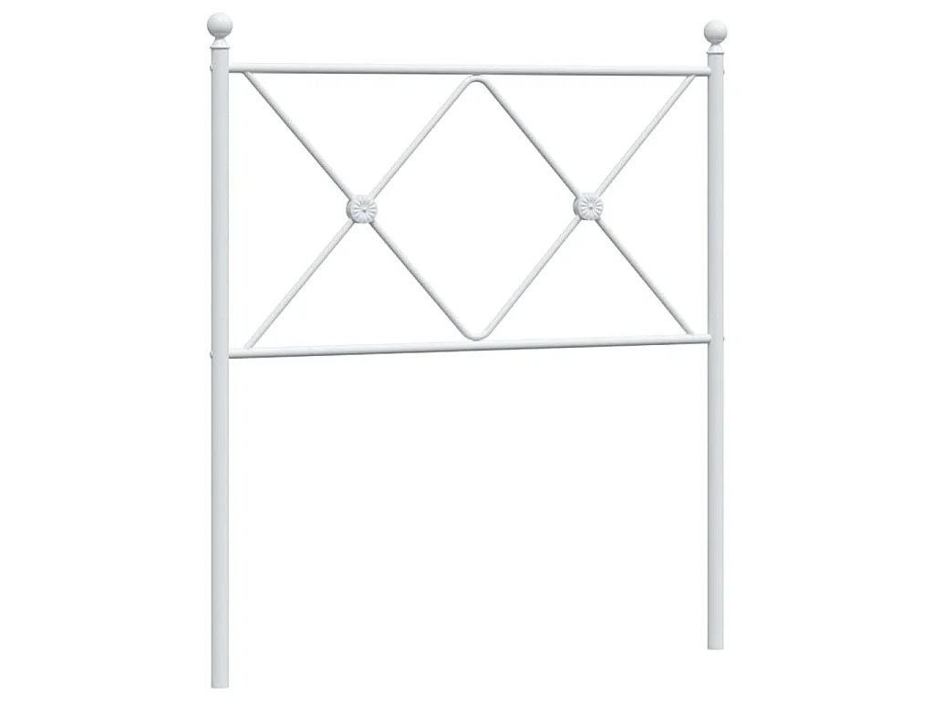 Vervangend hoofdbord 80 cm metaal wit