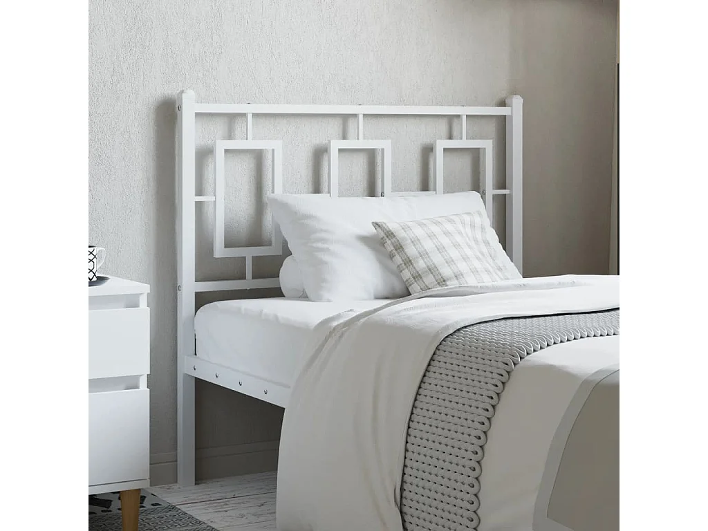 Cabeceira de cama 90 cm metal branco