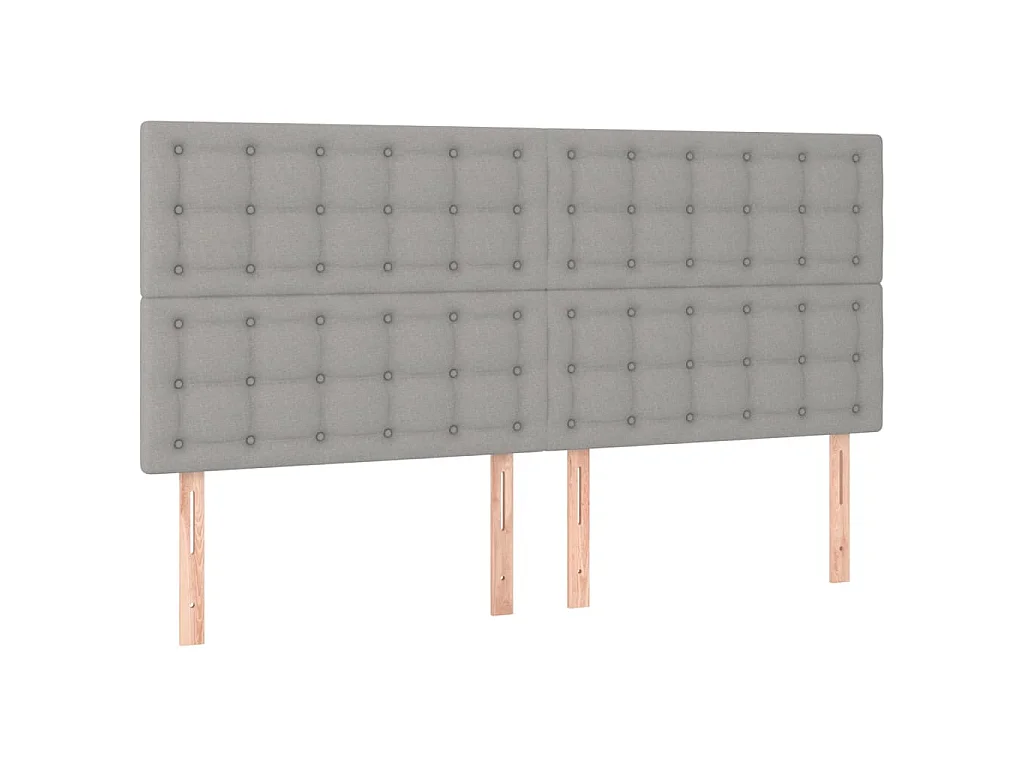 Hoofdbord lichtgrijs 160x5x118/128 cm stof