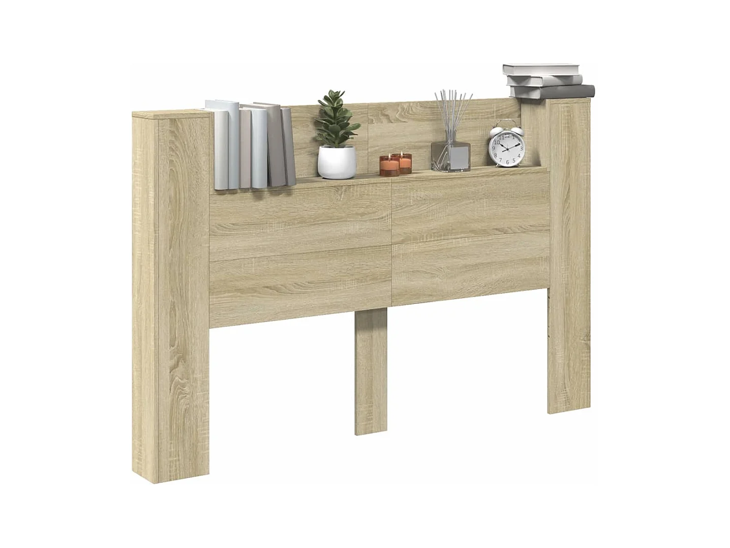 LED-Kopfteil mit Ablage Sonoma-Eiche 160x16,5x103,5 cm