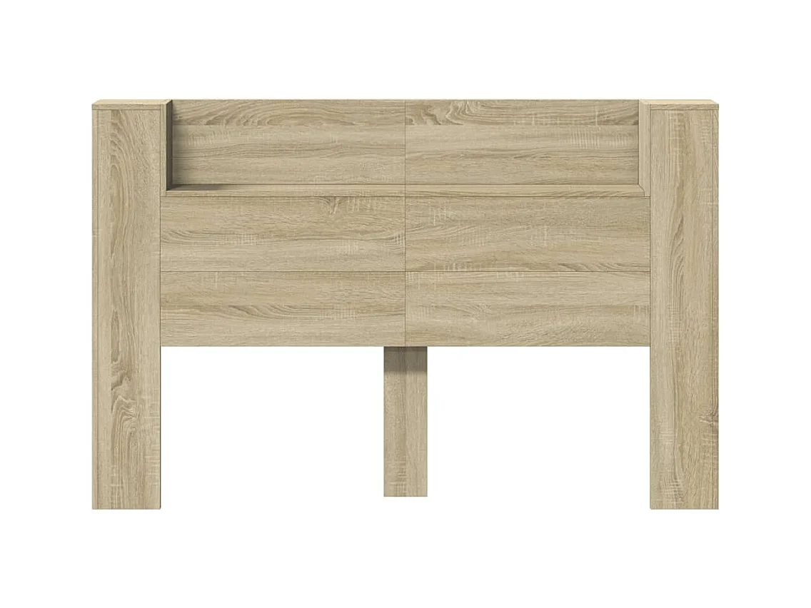 LED-Kopfteil mit Ablage Sonoma-Eiche 160x16,5x103,5 cm