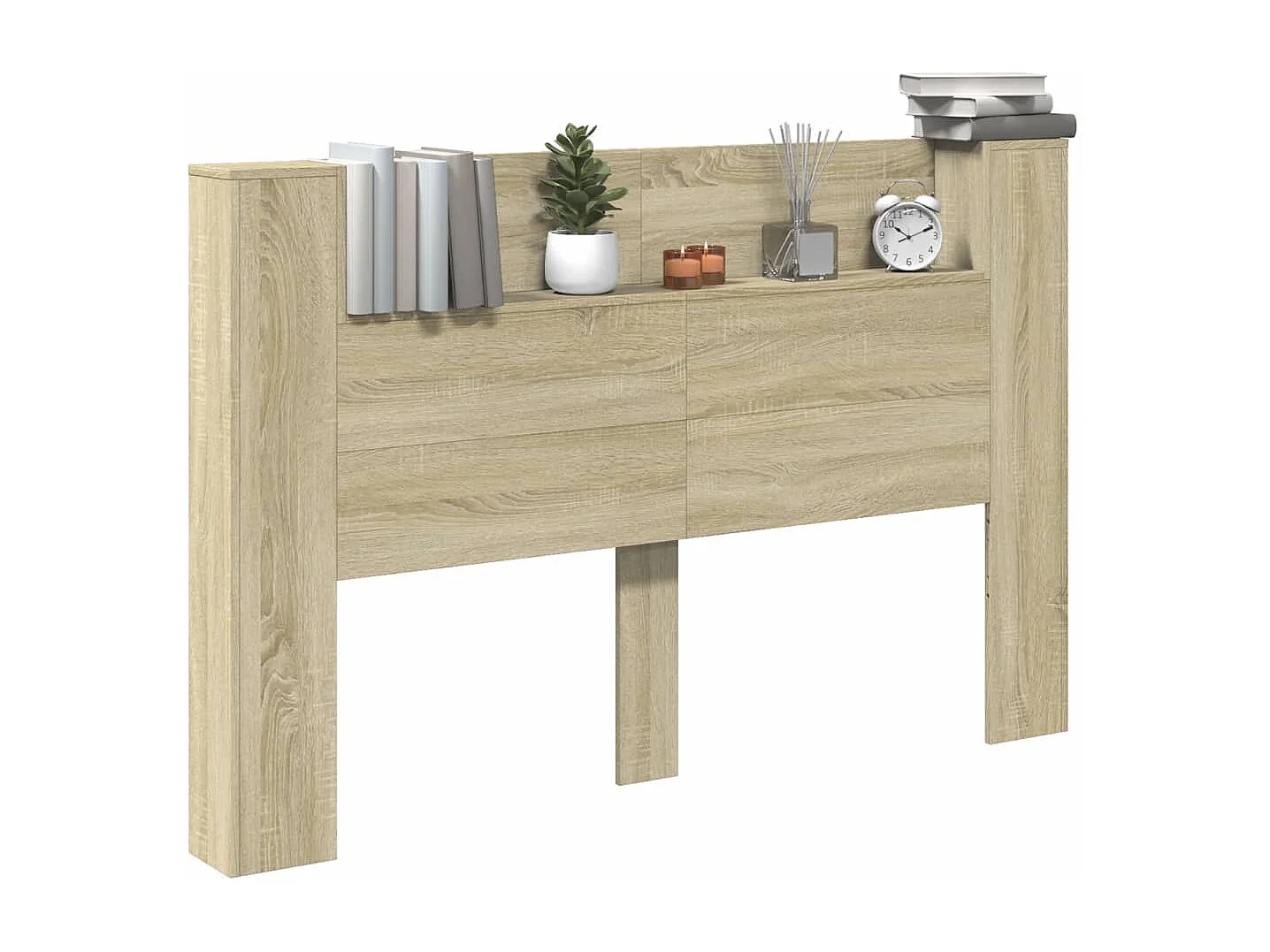 LED-Kopfteil mit Ablage Sonoma-Eiche 160x16,5x103,5 cm