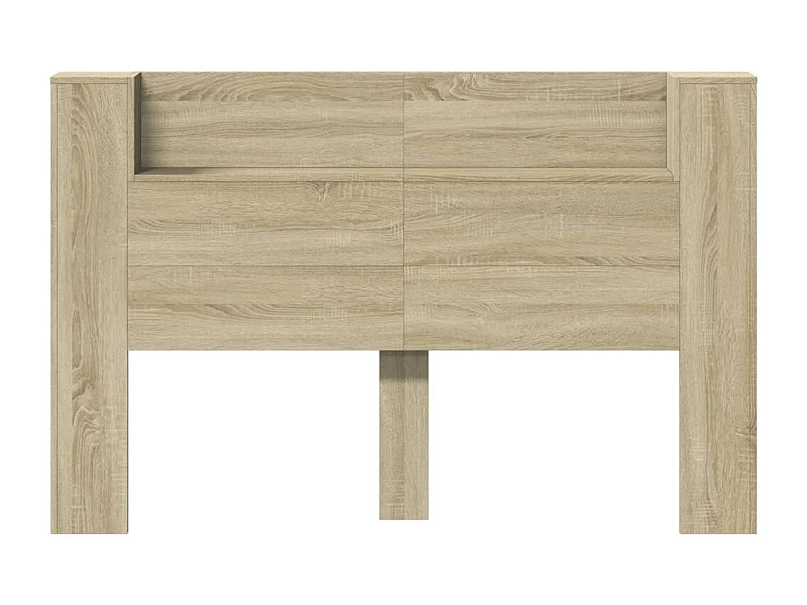 LED-Kopfteil mit Ablage Sonoma-Eiche 160x16,5x103,5 cm