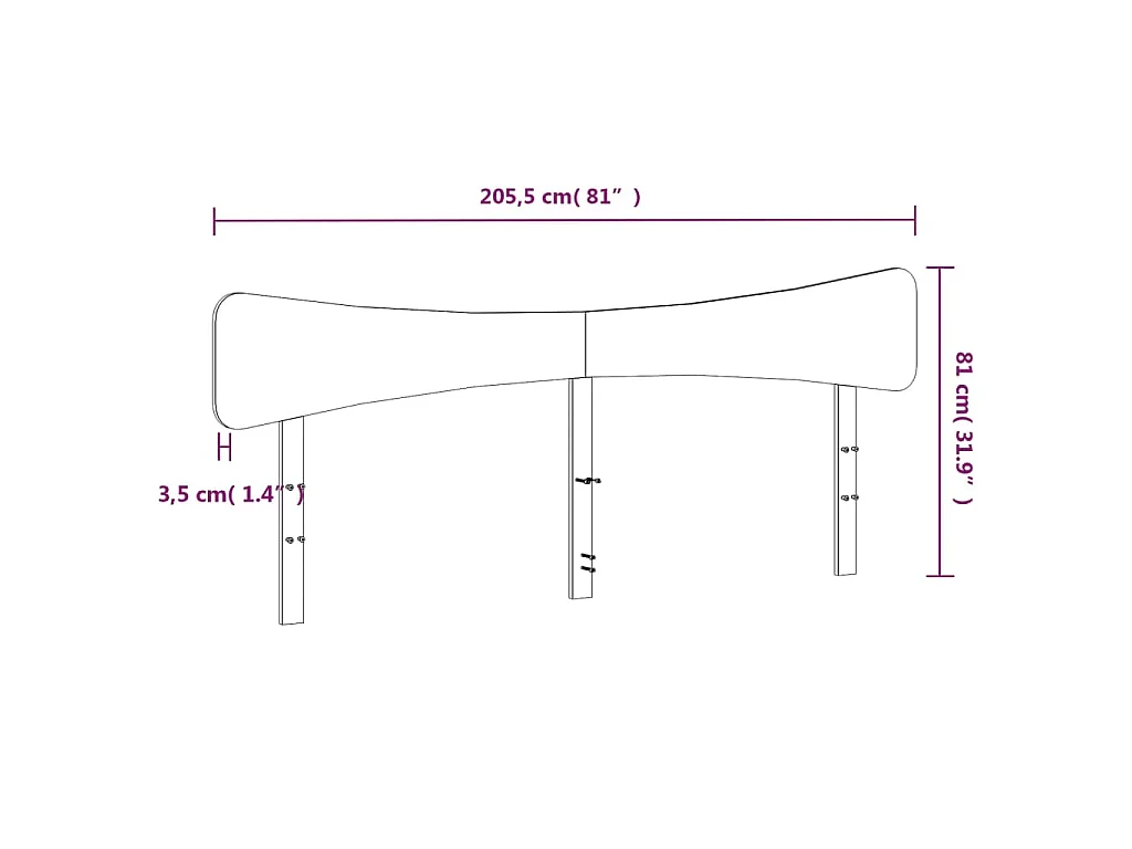 Hoofdbord 200 cm massief grenenhout