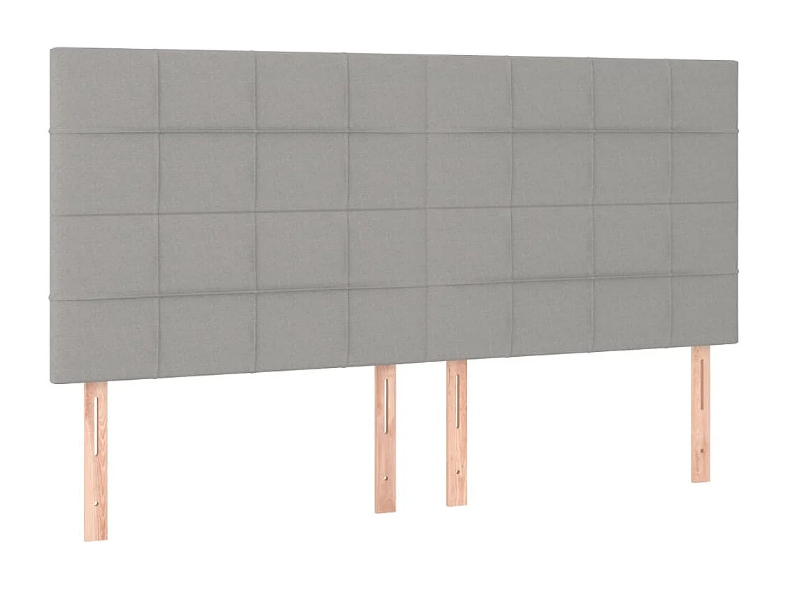 Testiera Grigio Chiaro 200x5x118/128 cm Tessuto