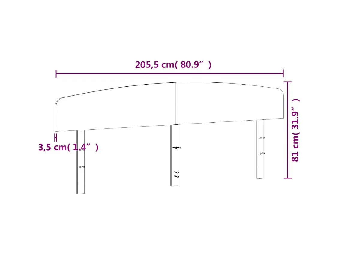 Kopfteil Weiß 200 cm Massivholz Kiefer