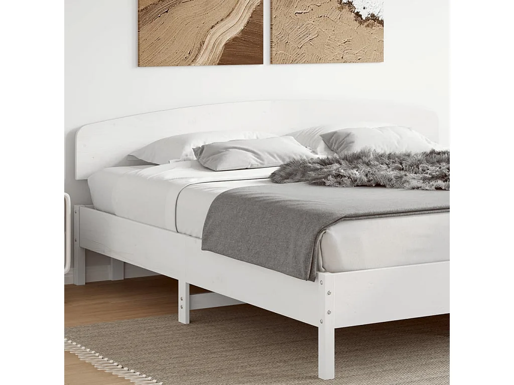 Kopfteil Weiß 200 cm Massivholz Kiefer