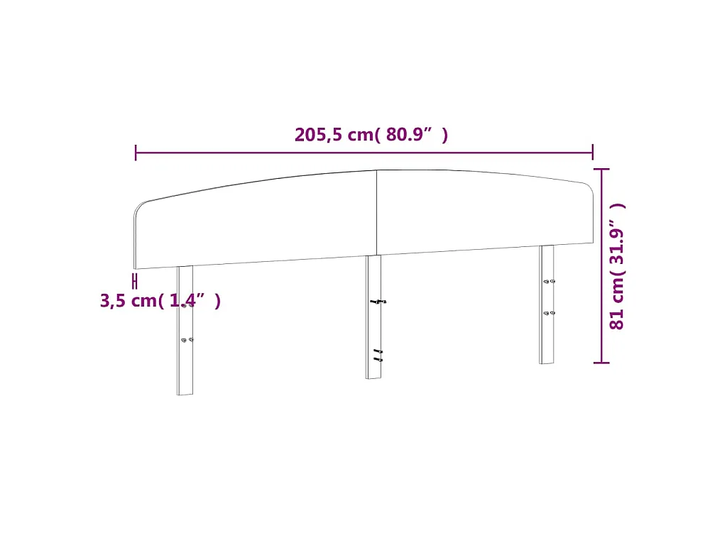 Kopfteil Weiß 200 cm Massivholz Kiefer