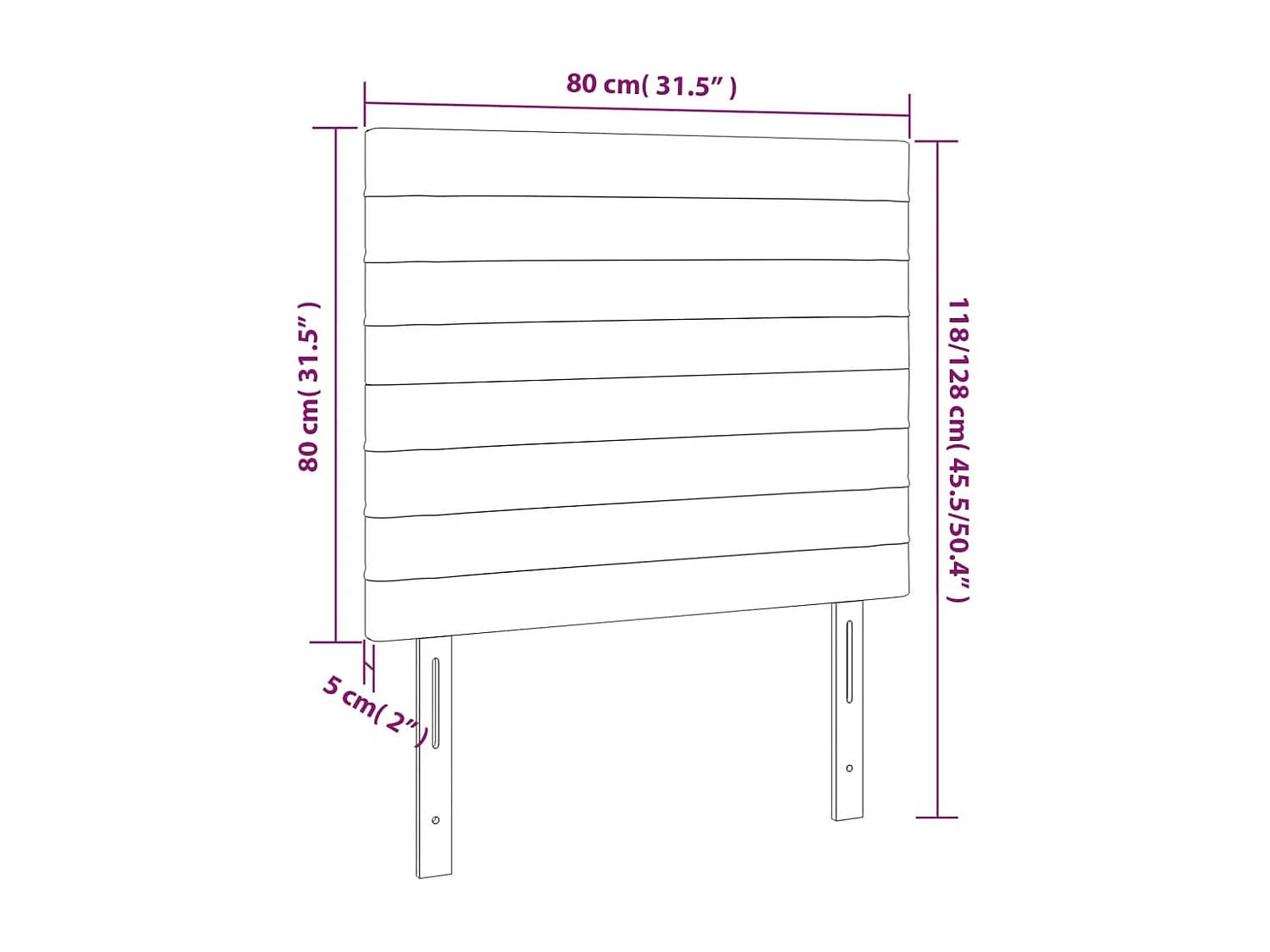 Tête de lit à LED Taupe 80x5x118/128 cm Tissu