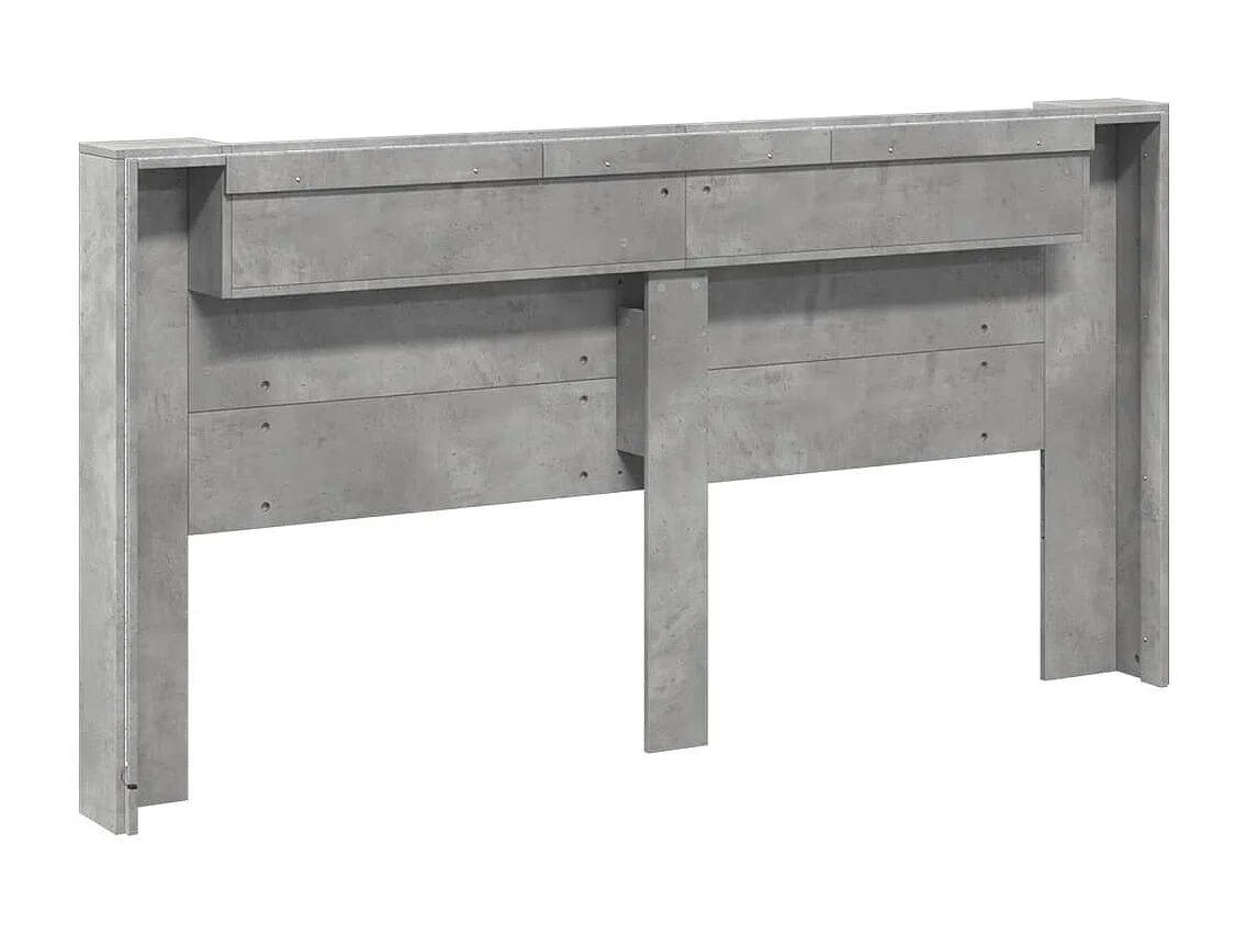 LED-Kopfteil mit Ablage Betongrau 200x16,5x103,5 cm
