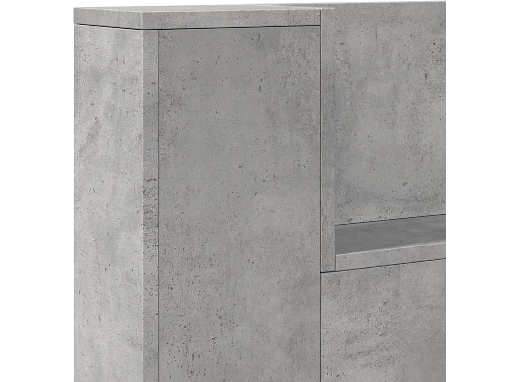 LED-Kopfteil mit Ablage Betongrau 200x16,5x103,5 cm