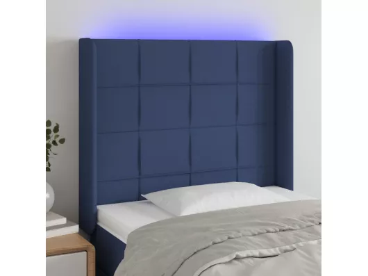 Kauf Unique LED Kopfteil Blau 103x16x118/128 cm Stoff