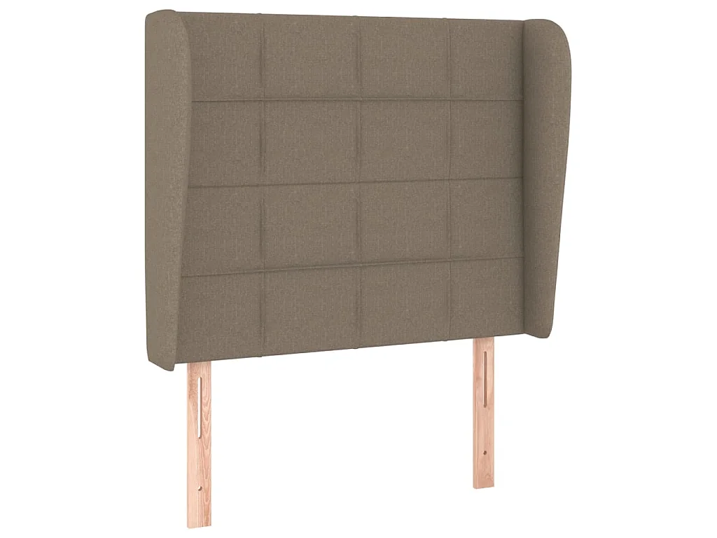 Hoofdbord met randen 93x23x118/128 cm stof taupe