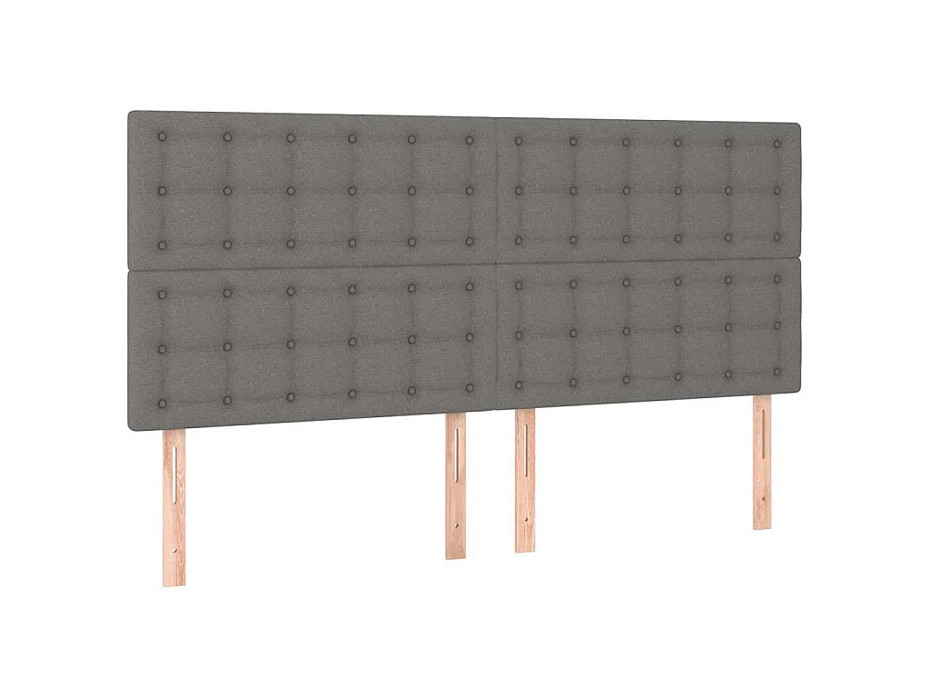 Testiera Grigio Scuro 180x5x118/128 cm Tessuto