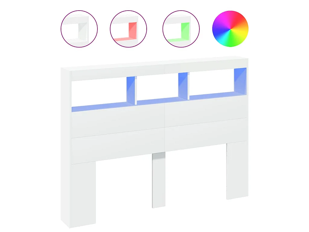 Armoire tête de lit avec LED blanc 140x17x102 cm