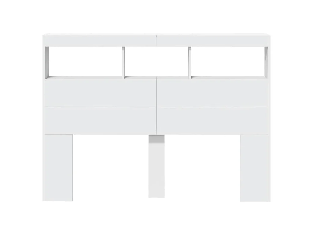 Armoire tête de lit avec LED blanc 140x17x102 cm