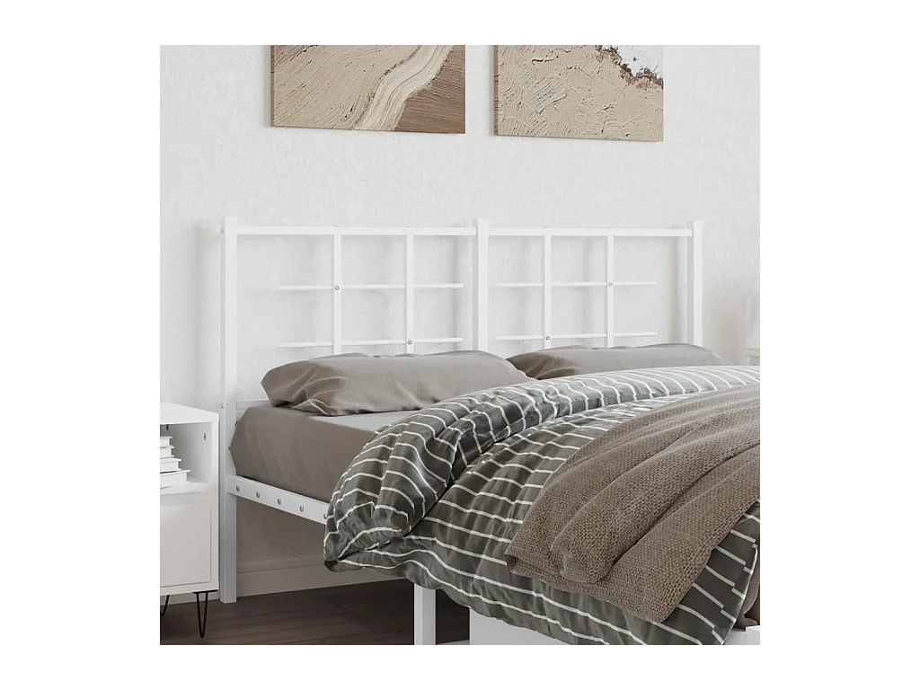 Tête de lit métal blanc 135 cm