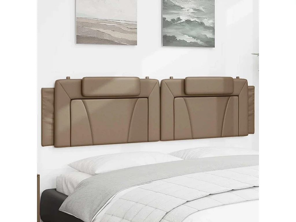 Hoofdbordkussen "Viana" 200 cm kunstleer cappuccinokleurig