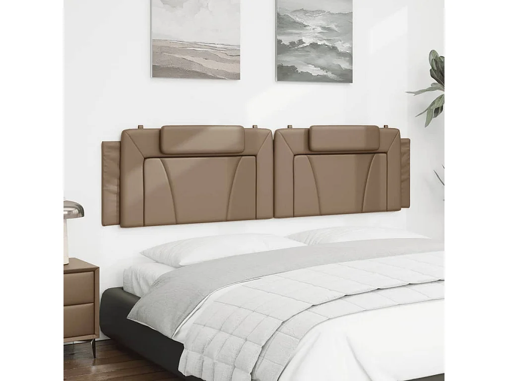 Hoofdbordkussen "Viana" 200 cm kunstleer cappuccinokleurig