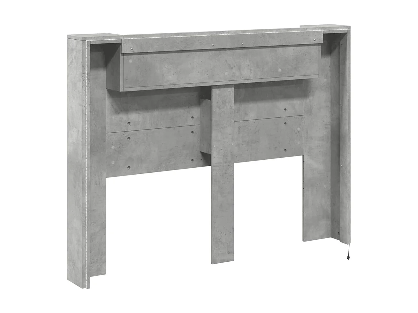 LED-Kopfteil mit Ablagen Betongrau 140x16,5x103,5 cm