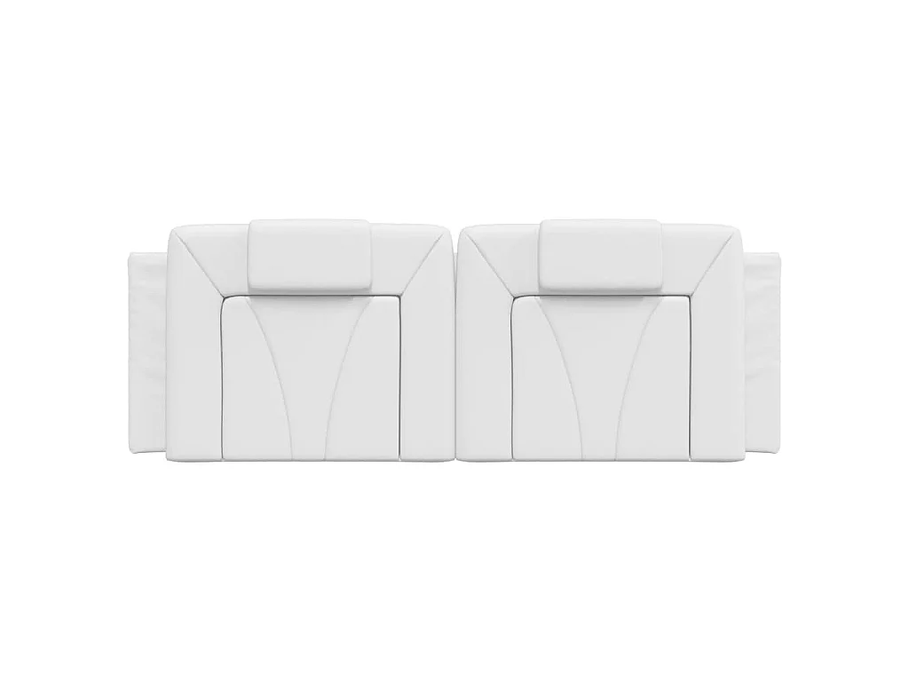 Cabecero de cama acolchado Viana cuero sintético blanco 120 cm