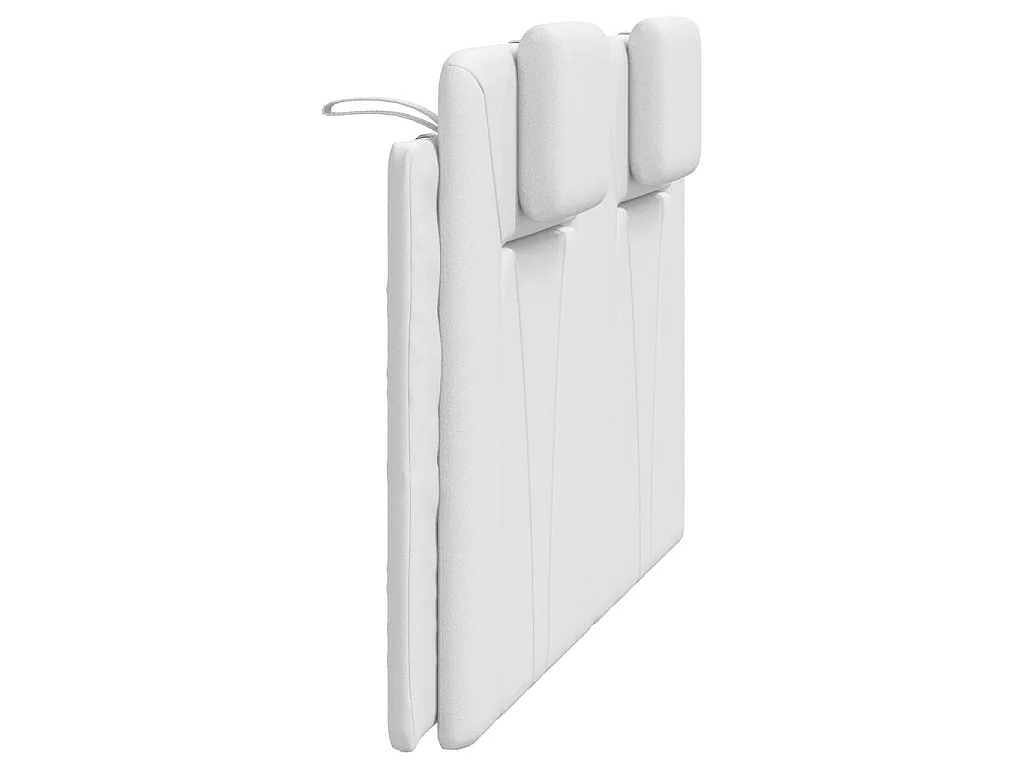 Cabecero de cama acolchado Viana cuero sintético blanco 120 cm