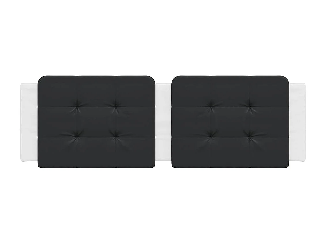 Coussin de tête de lit Zadar noir et blanc 160 cm similicuir