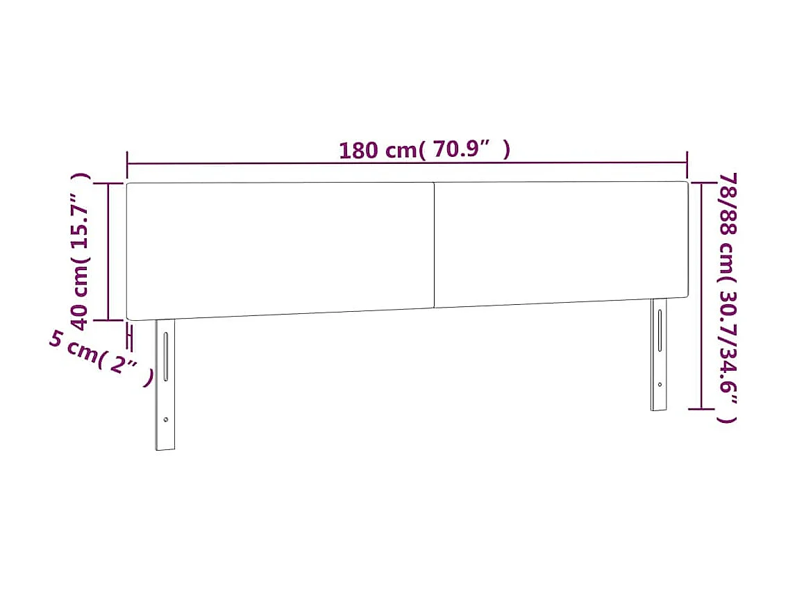 Tête de lit à LED Vert foncé 180x5x78/88 cm Velours