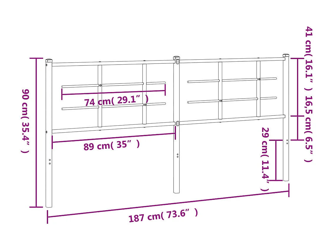 Cabecero de metal negro 180 cm