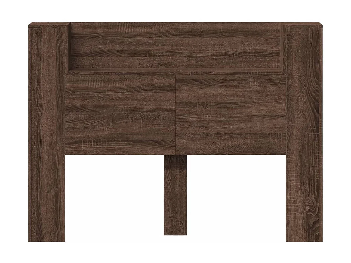 Armoire tête de lit avec LED chêne marron 140x16,5x103,5 cm