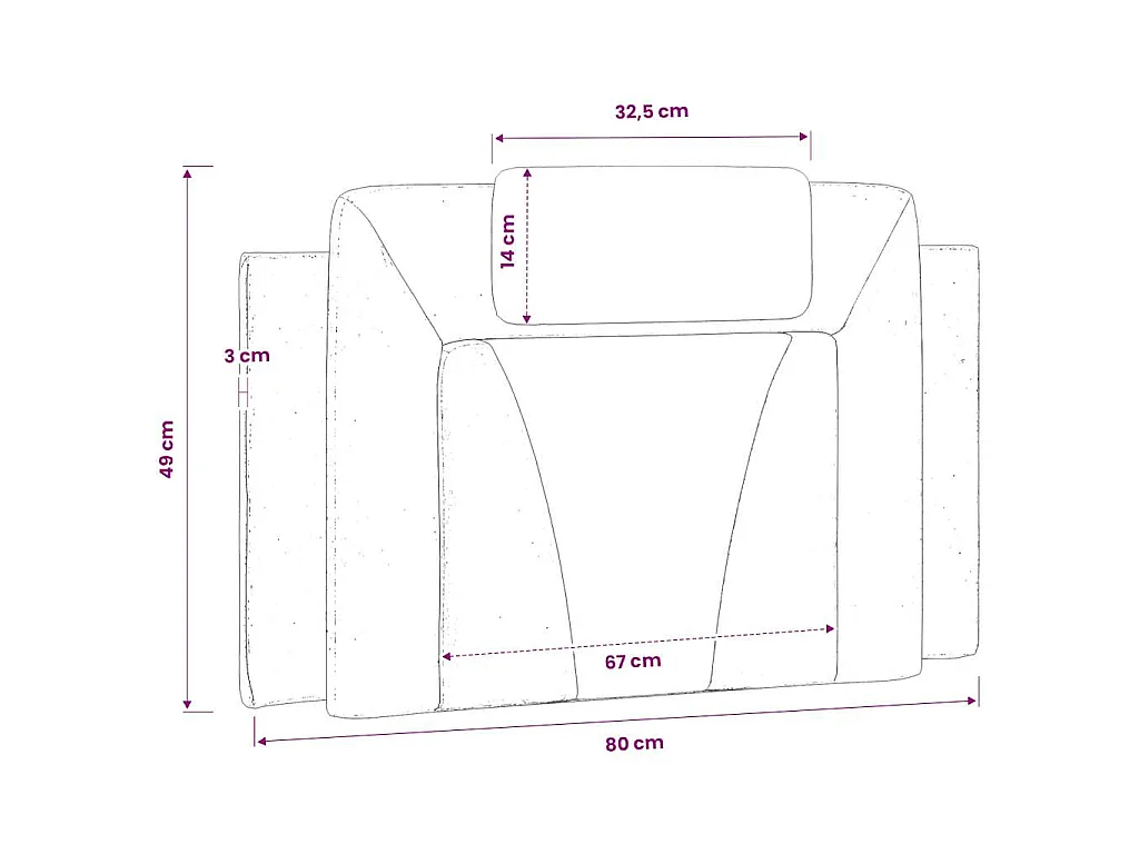 Coussin de tête de lit Viana cappuccino 80 cm similicuir