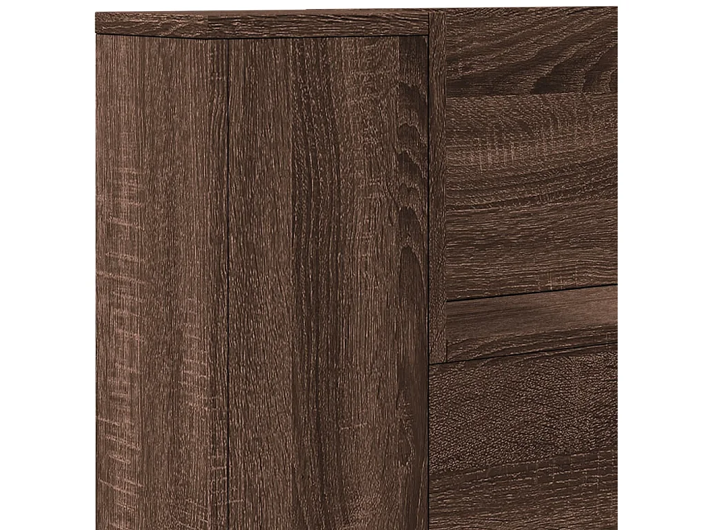 Armoire tête de lit avec LED chêne marron 160x16,5x103,5 cm