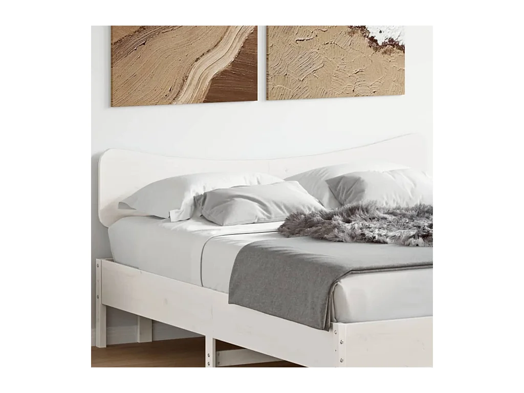 Kopfteil Weiß 140 cm Massivholz Kiefer