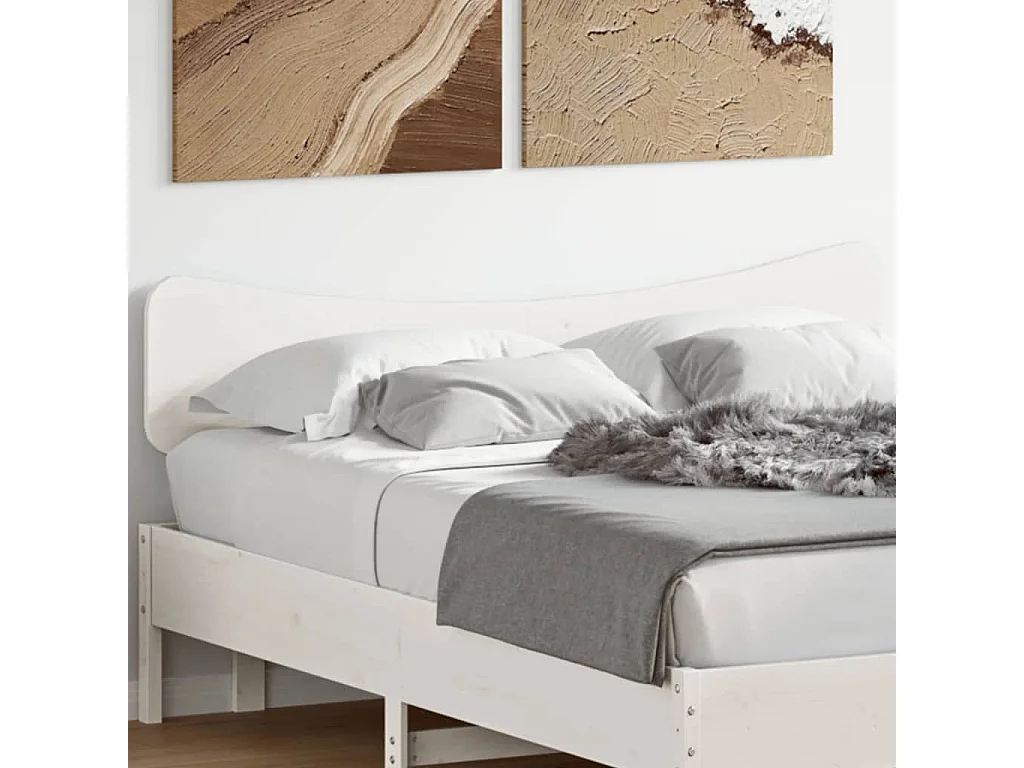 Tête de lit blanc 140 cm bois massif de pin