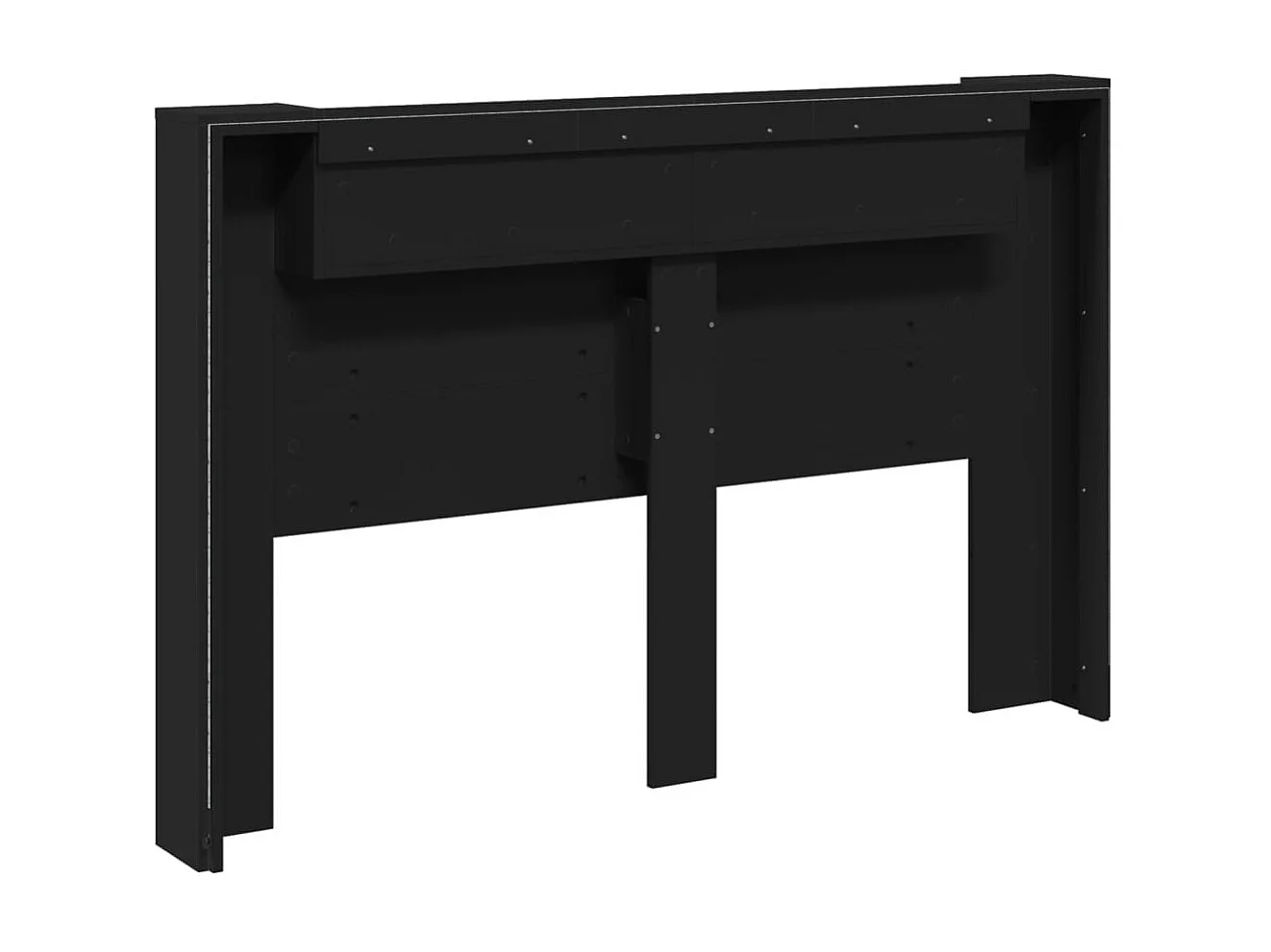 LED-Kopfteil mit Ablagen Schwarz 160x16,5x103,5 cm