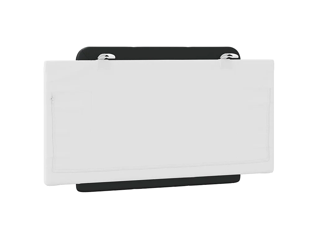 Cabecero de cama acolchado Zadar cuero sintético negro blanco 100 cm