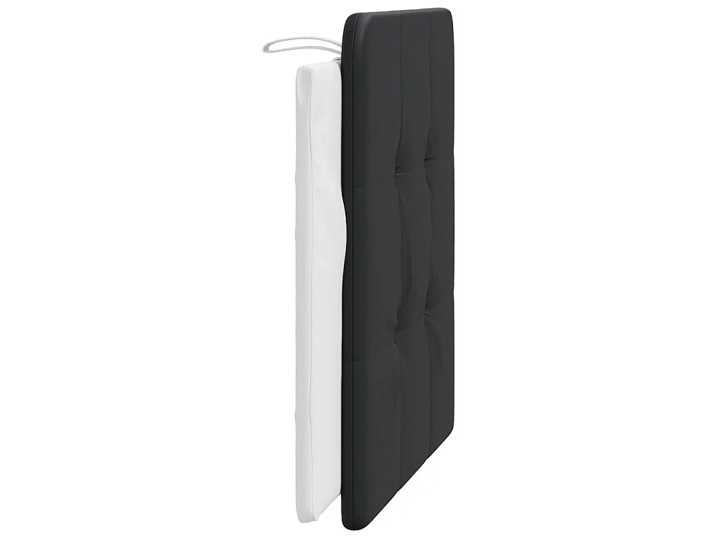 Cabecero de cama acolchado Zadar cuero sintético negro blanco 100 cm