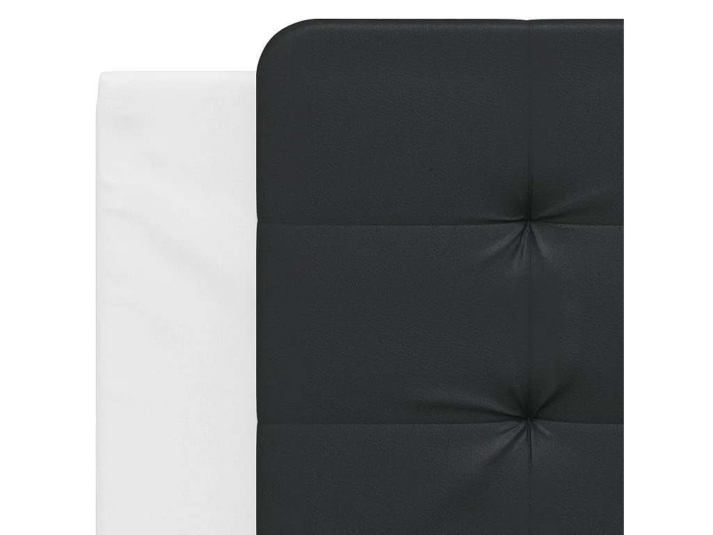 Cabecero de cama acolchado Zadar cuero sintético negro blanco 100 cm